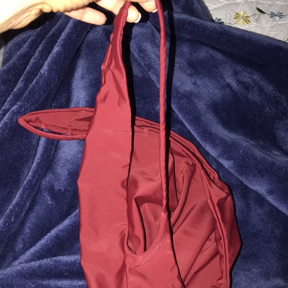 Jade Swim Trophy One Piece Swimsuit Burgundy  sz M medium Plunge Back Cheeky - Picture 4 of 4